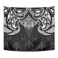 New Zealand Aotearoa Tapestry Maori Manta Ray Moko Black - Polynesian Pride