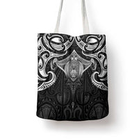 New Zealand Aotearoa Tote Bag Maori Manta Ray Moko Black LT05 - Polynesian Pride