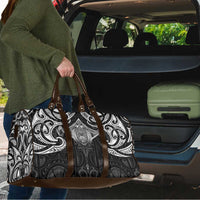 New Zealand Aotearoa Travel Bag Maori Manta Ray Moko Black - Polynesian Pride