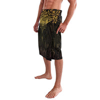 New Zealand Aotearoa Lavalava Maori Manta Ray Moko Gold - Polynesian Pride