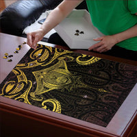 New Zealand Aotearoa Puzzle Maori Manta Ray Moko Gold - Polynesian Pride