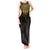 New Zealand Aotearoa Tank Maxi Dress Maori Manta Ray Moko Gold - Polynesian Pride