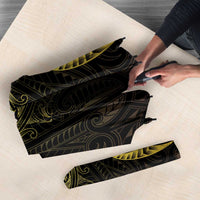 New Zealand Aotearoa Umbrella Maori Manta Ray Moko Gold - Polynesian Pride