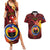 Papua New Guinea Gulf Province Couples Matching Summer Maxi Dress and Hawaiian Shirt Mix Coat Of Arms Polynesian Pattern LT05 Red - Polynesian Pride