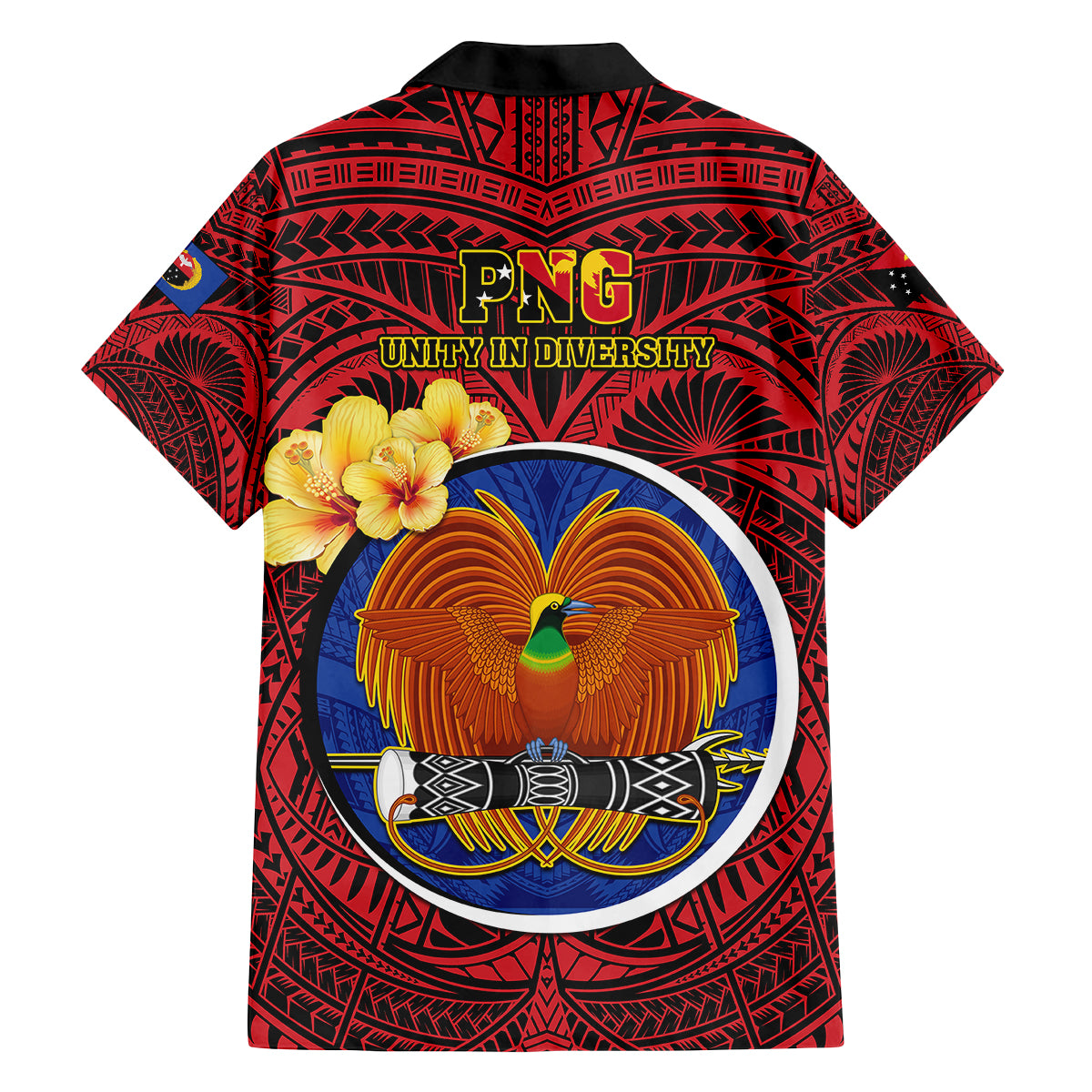 Papua New Guinea Gulf Province Family Matching Off Shoulder Short Dress and Hawaiian Shirt Mix Coat Of Arms Polynesian Pattern LT05 - Polynesian Pride