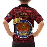 Papua New Guinea Gulf Province Family Matching Short Sleeve Bodycon Dress and Hawaiian Shirt Mix Coat Of Arms Polynesian Pattern LT05 - Polynesian Pride