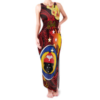 Papua New Guinea Gulf Province Family Matching Tank Maxi Dress and Hawaiian Shirt Mix Coat Of Arms Polynesian Pattern LT05 Mom's Dress Red - Polynesian Pride