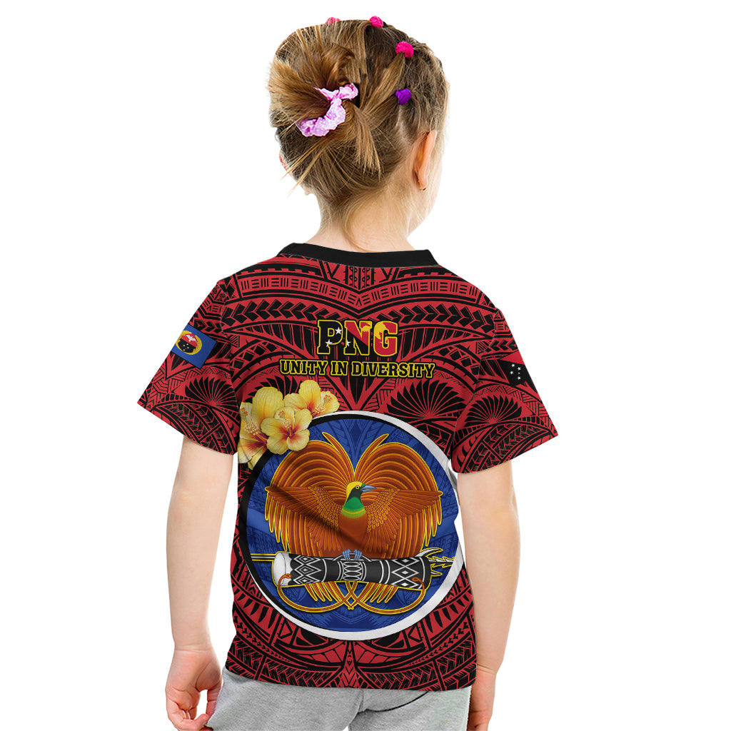 Papua New Guinea Gulf Province Kid T Shirt Mix Coat Of Arms Polynesian Pattern LT05 - Polynesian Pride