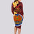 Papua New Guinea Gulf Province Long Sleeve Bodycon Dress Mix Coat Of Arms Polynesian Pattern LT05 - Polynesian Pride