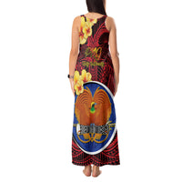 Papua New Guinea Gulf Province Tank Maxi Dress Mix Coat Of Arms Polynesian Pattern LT05 - Polynesian Pride
