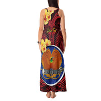 Personalized Papua New Guinea Gulf Province Tank Maxi Dress Mix Coat Of Arms Polynesian Pattern LT05 - Polynesian Pride