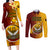 Papua New Guinea Western Province Couples Matching Long Sleeve Bodycon Dress and Long Sleeve Button Shirts Mix Coat Of Arms Polynesian Pattern LT05 Red - Polynesian Pride