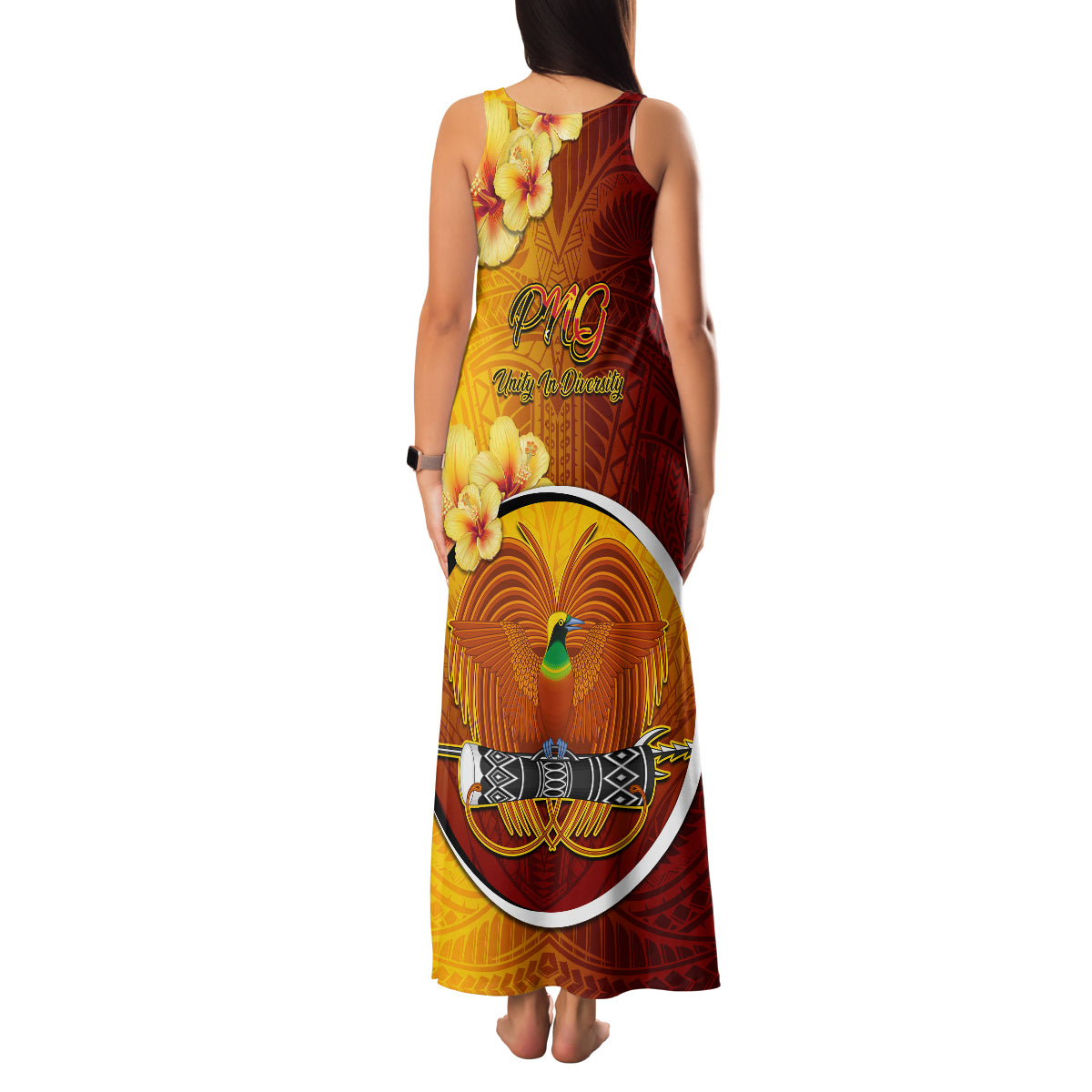 Papua New Guinea Western Province Family Matching Tank Maxi Dress and Hawaiian Shirt Mix Coat Of Arms Polynesian Pattern LT05 - Polynesian Pride