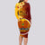 Papua New Guinea Western Province Long Sleeve Bodycon Dress Mix Coat Of Arms Polynesian Pattern LT05 - Polynesian Pride