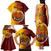Personalized Papua New Guinea Western Province Family Matching Tank Maxi Dress and Hawaiian Shirt Mix Coat Of Arms Polynesian Pattern LT05 - Polynesian Pride