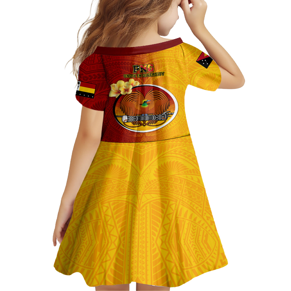 Papua New Guinea Madang Province Family Matching Puletasi Dress and Hawaiian Shirt Mix Coat Of Arms Polynesian Pattern LT05 - Polynesian Pride