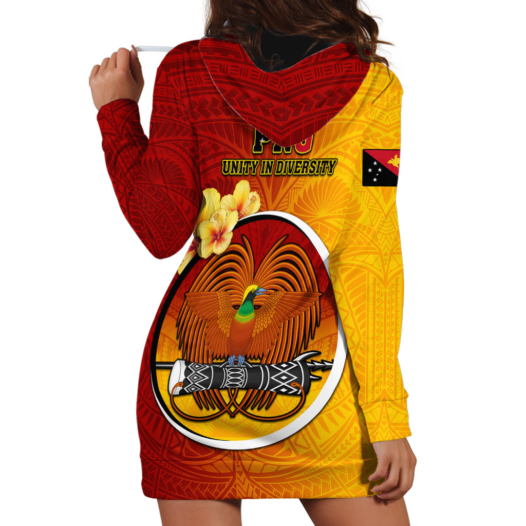 Papua New Guinea Madang Province Hoodie Dress Mix Coat Of Arms Polynesian Pattern LT05 - Polynesian Pride