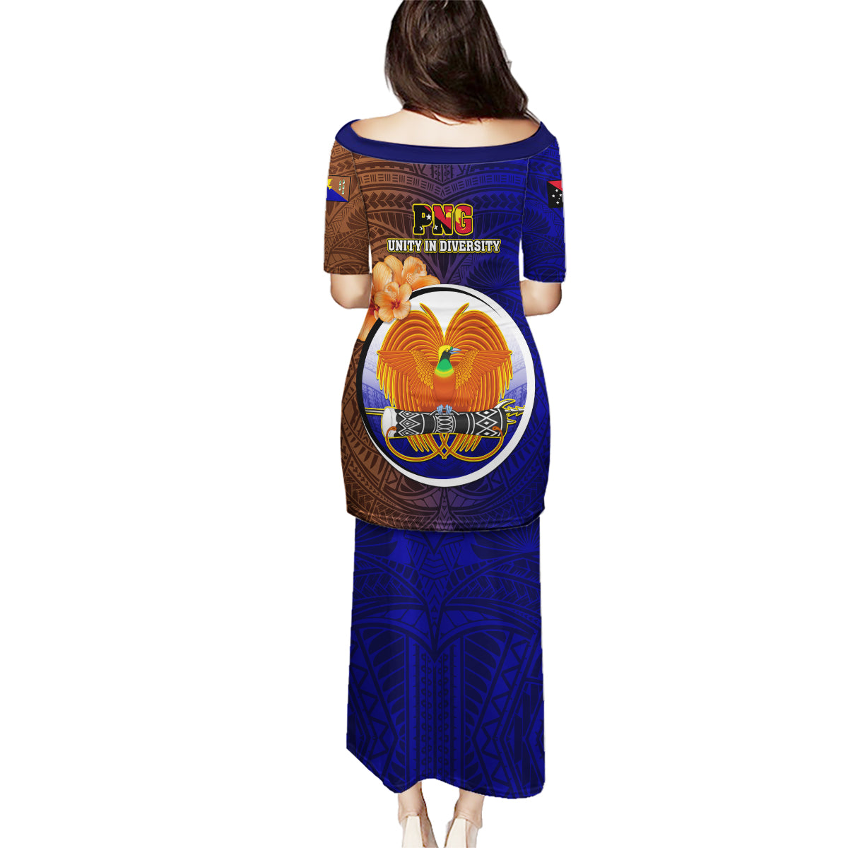 Papua New Guinea Manus Province Family Matching Puletasi Dress and Hawaiian Shirt Mix Coat Of Arms Polynesian Pattern LT05 - Polynesian Pride