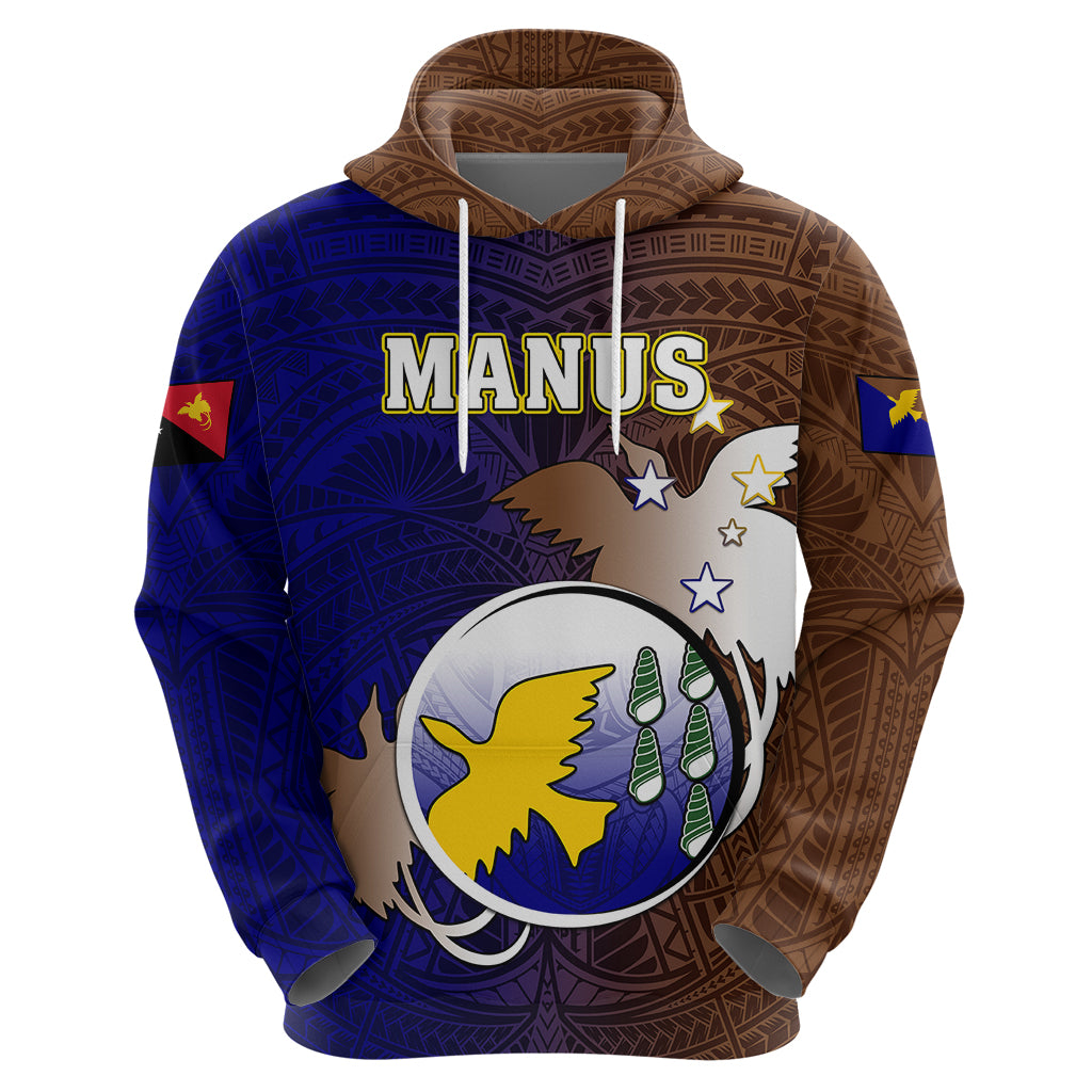 Papua New Guinea Manus Province Hoodie Mix Coat Of Arms Polynesian Pattern LT05 - Polynesian Pride