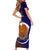 Papua New Guinea Manus Province Short Sleeve Bodycon Dress Mix Coat Of Arms Polynesian Pattern LT05 - Polynesian Pride