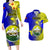 Papua New Guinea Morobe Province Couples Matching Long Sleeve Bodycon Dress and Hawaiian Shirt Mix Coat Of Arms Polynesian Pattern LT05 Yellow - Polynesian Pride