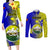 Papua New Guinea Morobe Province Couples Matching Long Sleeve Bodycon Dress and Long Sleeve Button Shirts Mix Coat Of Arms Polynesian Pattern LT05 Yellow - Polynesian Pride