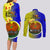 Papua New Guinea Morobe Province Couples Matching Long Sleeve Bodycon Dress and Long Sleeve Button Shirts Mix Coat Of Arms Polynesian Pattern LT05 - Polynesian Pride