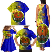 Papua New Guinea Morobe Province Family Matching Tank Maxi Dress and Hawaiian Shirt Mix Coat Of Arms Polynesian Pattern LT05 - Polynesian Pride