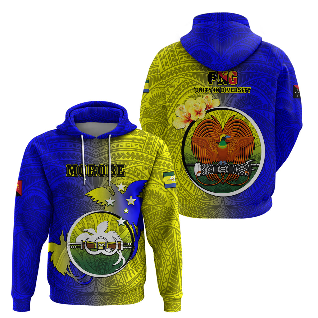 Papua New Guinea Morobe Province Hoodie Mix Coat Of Arms Polynesian Pattern LT05 - Polynesian Pride