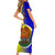 Papua New Guinea Morobe Province Short Sleeve Bodycon Dress Mix Coat Of Arms Polynesian Pattern LT05 - Polynesian Pride