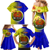 Personalized Papua New Guinea Morobe Province Family Matching Mermaid Dress and Hawaiian Shirt Mix Coat Of Arms Polynesian Pattern LT05 - Polynesian Pride