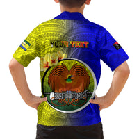 Personalized Papua New Guinea Morobe Province Kid Hawaiian Shirt Mix Coat Of Arms Polynesian Pattern LT05 - Polynesian Pride