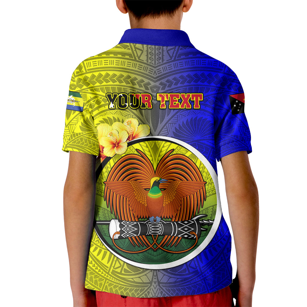 Personalized Papua New Guinea Morobe Province Kid Polo Shirt Mix Coat Of Arms Polynesian Pattern LT05 - Polynesian Pride