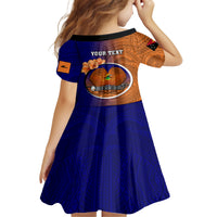 Personalized Papua New Guinea New Ireland Province Kid Short Sleeve Dress Mix Coat Of Arms Polynesian Pattern LT05 - Polynesian Pride