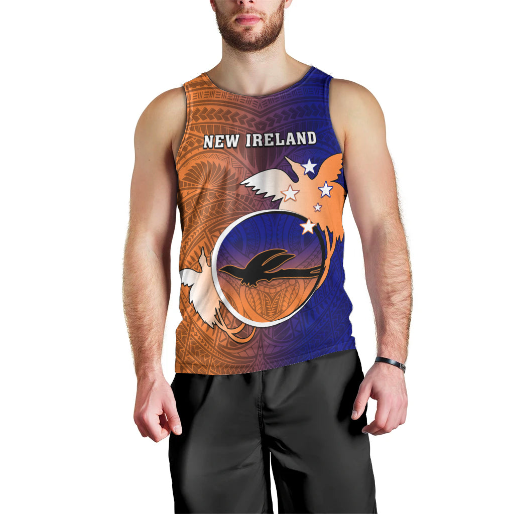 Personalized Papua New Guinea New Ireland Province Men Tank Top Mix Coat Of Arms Polynesian Pattern LT05 - Polynesian Pride