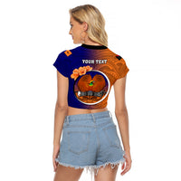 Personalized Papua New Guinea New Ireland Province Raglan Cropped T Shirt Mix Coat Of Arms Polynesian Pattern LT05 - Polynesian Pride