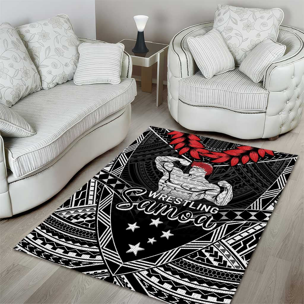 Samoa Wrestling Area Rug Samoan Wrestler Ulafala Style