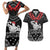 Custom Samoa Wrestling Couples Matching Short Sleeve Bodycon Dress and Hawaiian Shirt Samoan Wrestler Ulafala Style