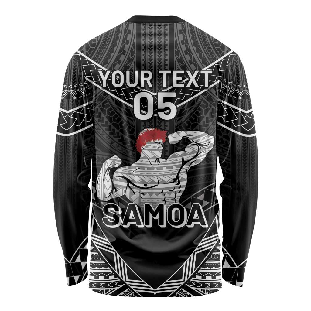 Custom Samoa Wrestling Long Sleeve Shirt Samoan Wrestler Ulafala Style