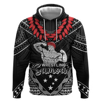 Custom Samoa Wrestling Zip Hoodie Samoan Wrestler Ulafala Style