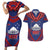 Personalised FAST Party Samoa Couples Matching Short Sleeve Bodycon Dress and Hawaiian Shirt Samoan Coat Of Arms Ulafala Style