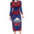 Personalised FAST Party Samoa Long Sleeve Bodycon Dress Samoan Coat Of Arms Ulafala Style