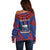 Personalised FAST Party Samoa Off Shoulder Sweater Samoan Coat Of Arms Ulafala Style