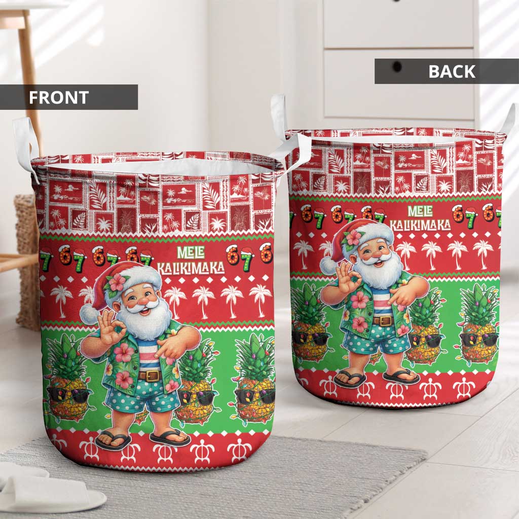 Mele Kalikimaka Hawaii Christmas Laundry Basket Funny Santa 67 Gen Alpha Slang - Polynesian Pride