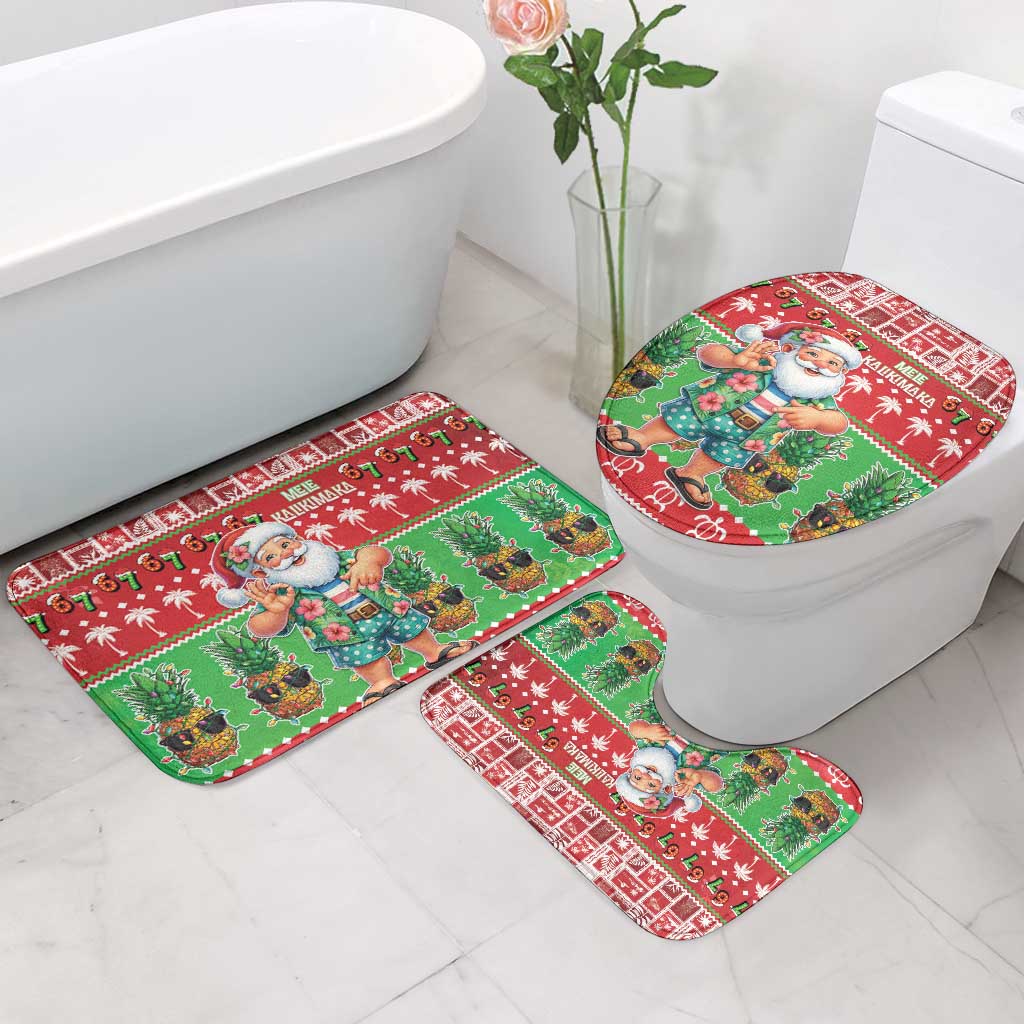 Mele Kalikimaka Hawaii Christmas Bathroom Set Funny Santa 67 Gen Alpha Slang - Polynesian Pride