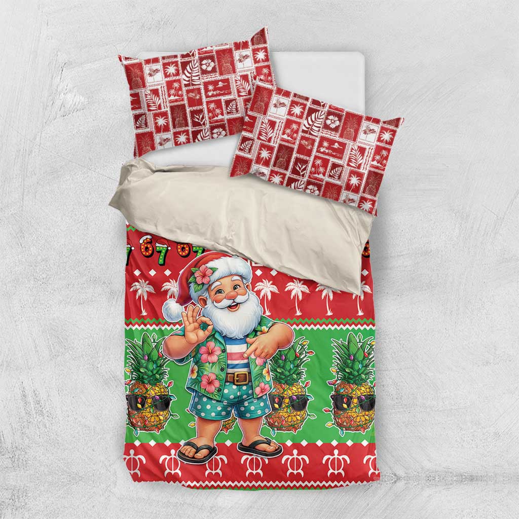 Mele Kalikimaka Hawaii Christmas Bedding Set Funny Santa 67 Gen Alpha Slang - Polynesian Pride