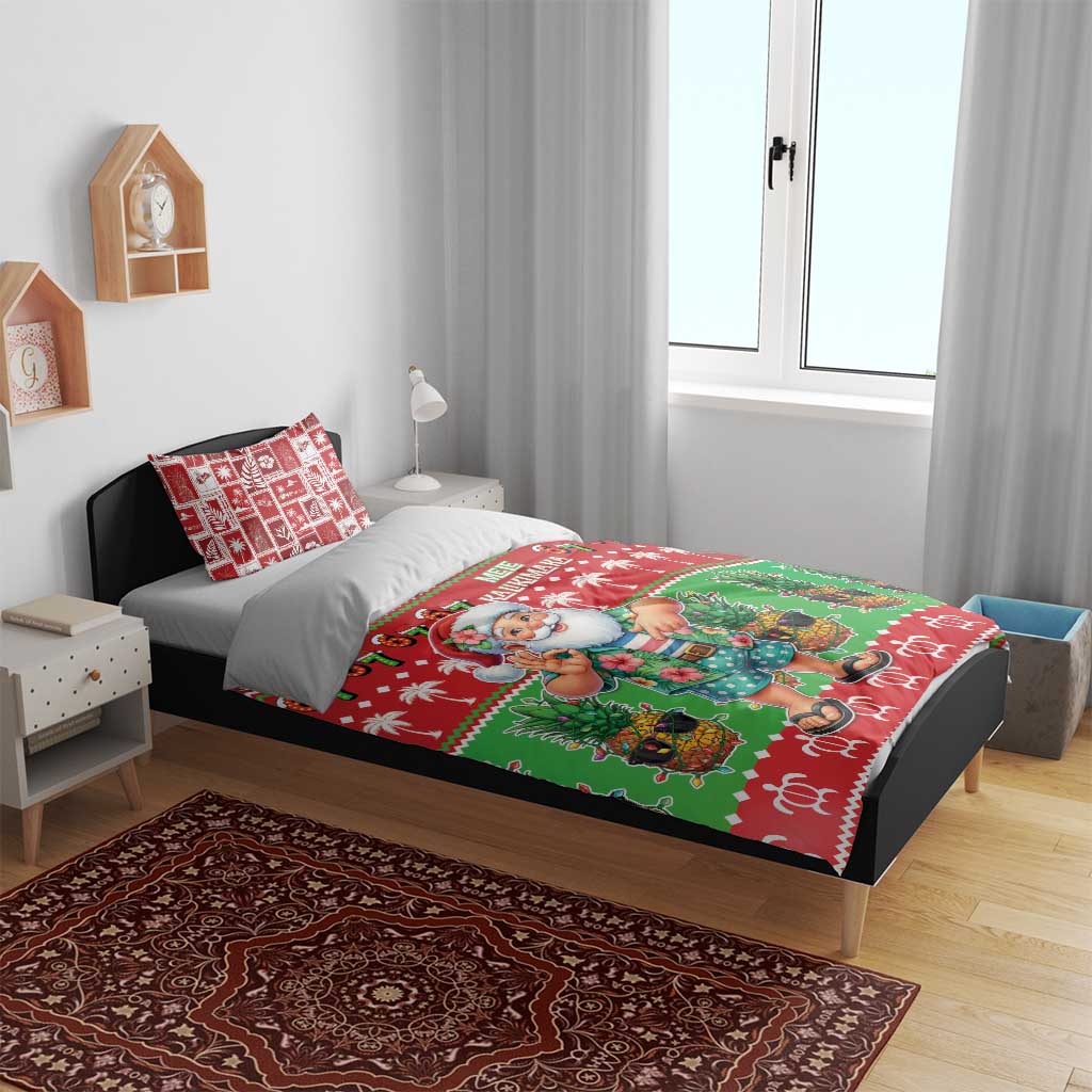 Mele Kalikimaka Hawaii Christmas Bedding Set Funny Santa 67 Gen Alpha Slang - Polynesian Pride