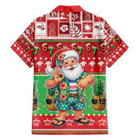Mele Kalikimaka Hawaii Christmas Family Matching Long Sleeve Bodycon Dress and Hawaiian Shirt Funny Santa 67 Gen Alpha Slang - Polynesian Pride
