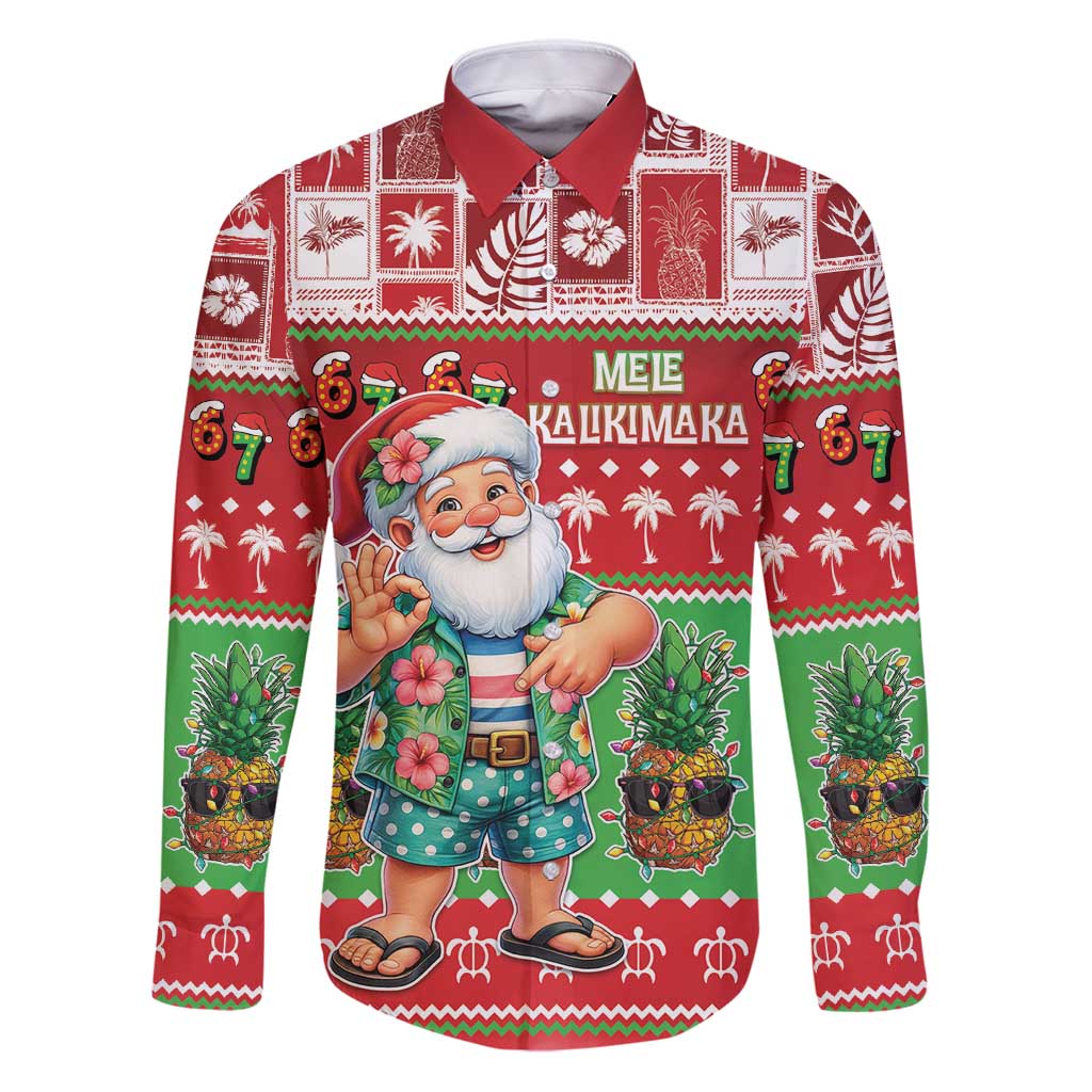 Mele Kalikimaka Hawaii Christmas Family Matching Puletasi and Hawaiian Shirt Funny Santa 67 Gen Alpha Slang - Polynesian Pride
