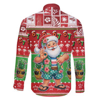 Mele Kalikimaka Hawaii Christmas Family Matching Short Sleeve Bodycon Dress and Hawaiian Shirt Funny Santa 67 Gen Alpha Slang - Polynesian Pride